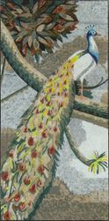 Pfau auf Ast Mosaik