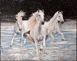 Three White Horses Mosaic