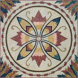 Fröhliches Blattmotiv Mosaik