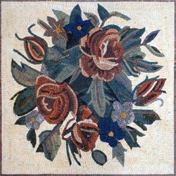Roses on Cream Background Mosaic
