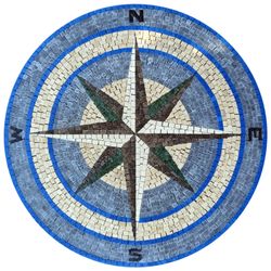 Blauer Kompass Mosaik