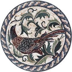 Round Pheasant Decorative Mosaic