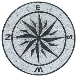 Light Grey and Black Compass Mosaic