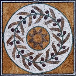 Olive-Patterned Mosaic Tile