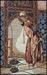 Flute Player and Turtles Mosaic