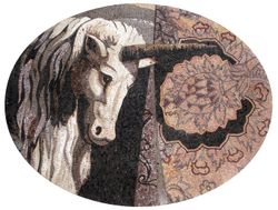 White Unicorn Mosaic