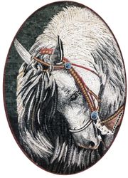 Oval Portrait of a Horse Mosaic