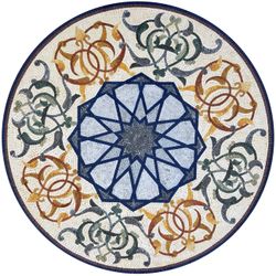 Multicolored Star Pattern Mosaic Medallion