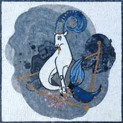Capricorn Sea Goat Mosaic