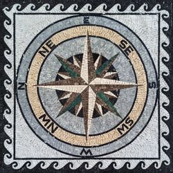 Mosaik Kompass Wellen
