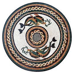 Four Roman Dolphins Mosaic