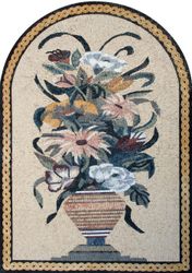 Arched Mixed Flowers Mosaic