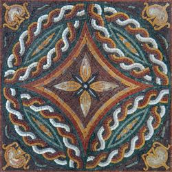 Gold, Crimson, and Emerald Decorative Mosaic