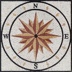 Mosaik Grau Kompass