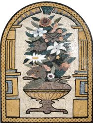 Ancient Flower Vase Mosaic