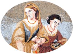 Schwestern in schönen Kleidern Mosaik