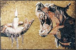 Doberman and Candle Mosaic