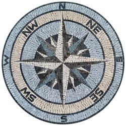 Storm Grey Compass Mosaic