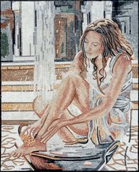 Woman Washing Feet Mosaic