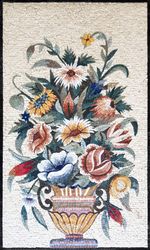 Art Deco Vase with Flowers Mosaic