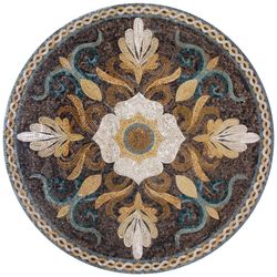 Mosaik Medaillon Jugendstil Weiß