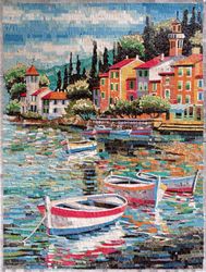 Row Boats on Coast Mosaic