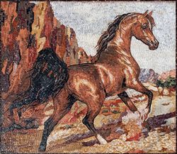 Wild Brown Horse Mosaic