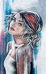 Женщина-брюнетка, мозаика