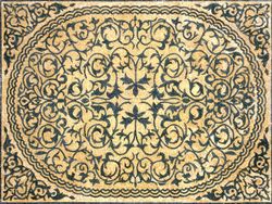 Mosaik Teppich in Gold und Grün