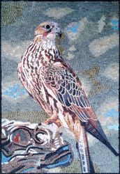 Falcon on Cliff Mosaic