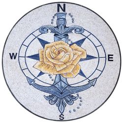 Yellow Rose and Anchor Mosaic