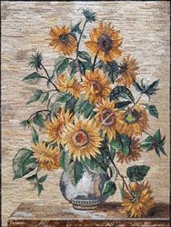 Sunflowers in a Vase Mosaic