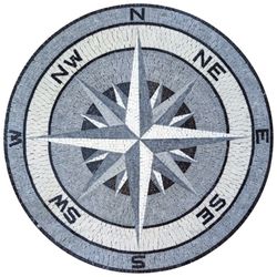 White and Grey Compass Mosaic