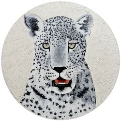 Mosaik Leopard Weiß