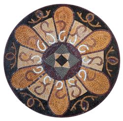 Golden Petal Patterned Mosaic Medallion