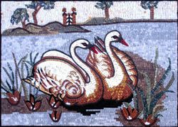 Swans on a Pond Mosaic