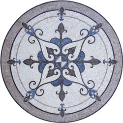 Round Fleur-de-Lis Pattern Mosaic