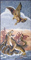 Mosaik Tiger und Falke