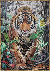 Jungle Bengal Tiger Mosaic Wall Art
