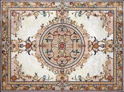 Fleur-de-Lis Patterned Rug Mosaic