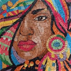 Potrait einer Damenporträt Mosaik-Untersetzer