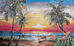 Mosaik Strand Sonnenaufgang