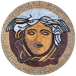 Round Gold Medusa Mosaic