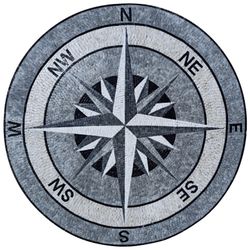 Dark Grey Compass Mosaic