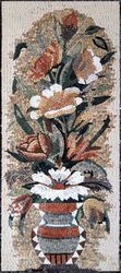 Flowers in Striped Vase Mosaic