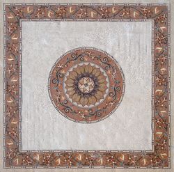 Earthy Rose Patterned Square Rug Mosaic