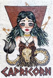 Capricorn Zodiac Mosaic
