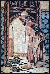 Flute Player & Turtles Mosaic