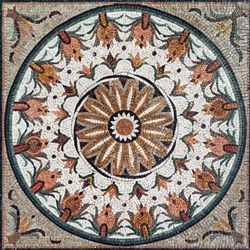 Dusky Rose Floral Pattern Mosaic