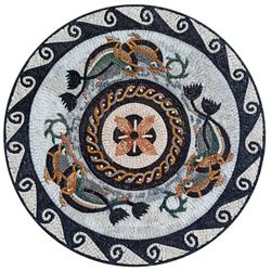 Mediterranean Waves and Dolphins Mosaic